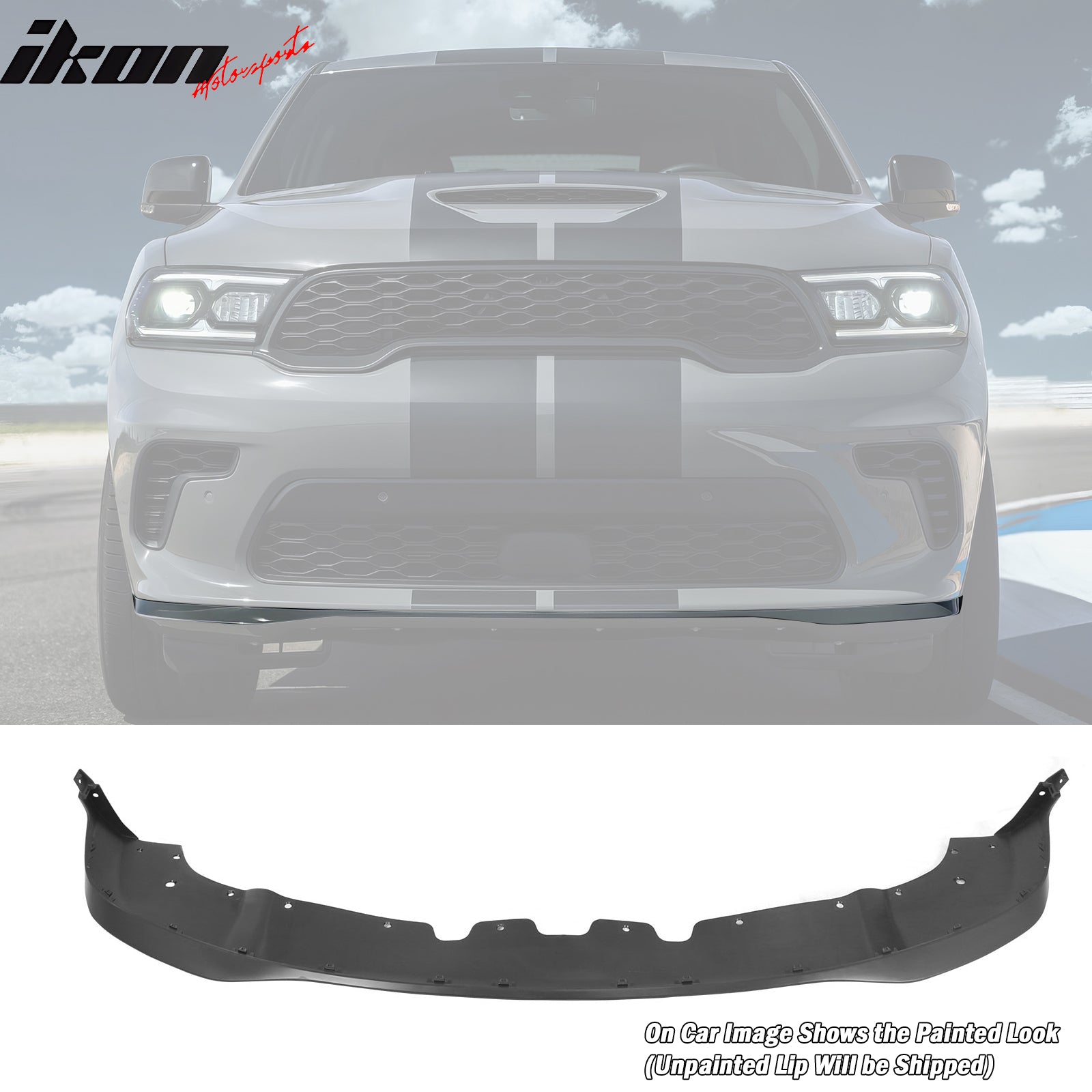 Fits 21-24 Dodge Durango Front Bumper Lip Matte Black 5PC Spoiler Chin Splitter