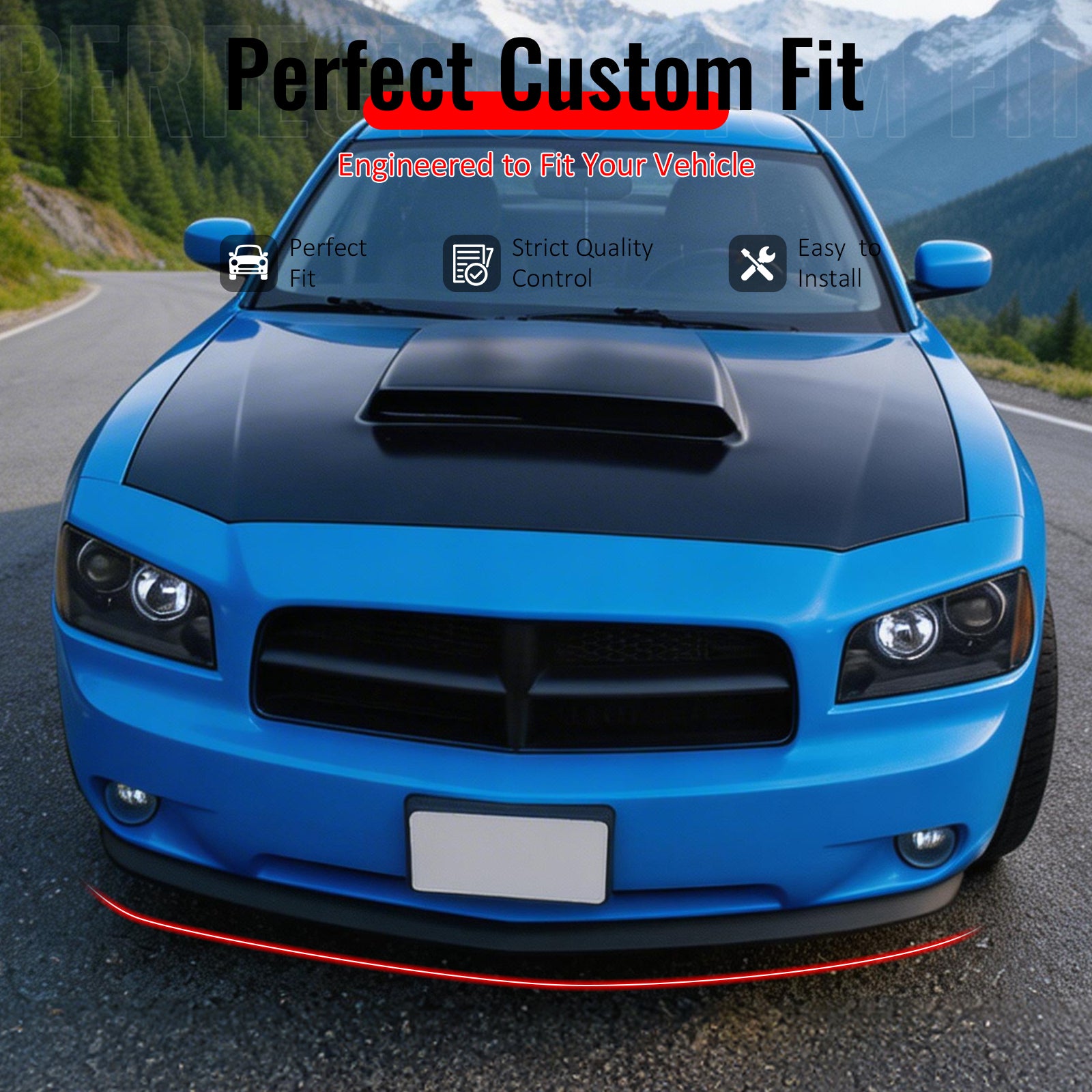 Fits 06-10 Dodge Charger OE Style Front Bumper Lip Spoiler Splitter PU Unpainted