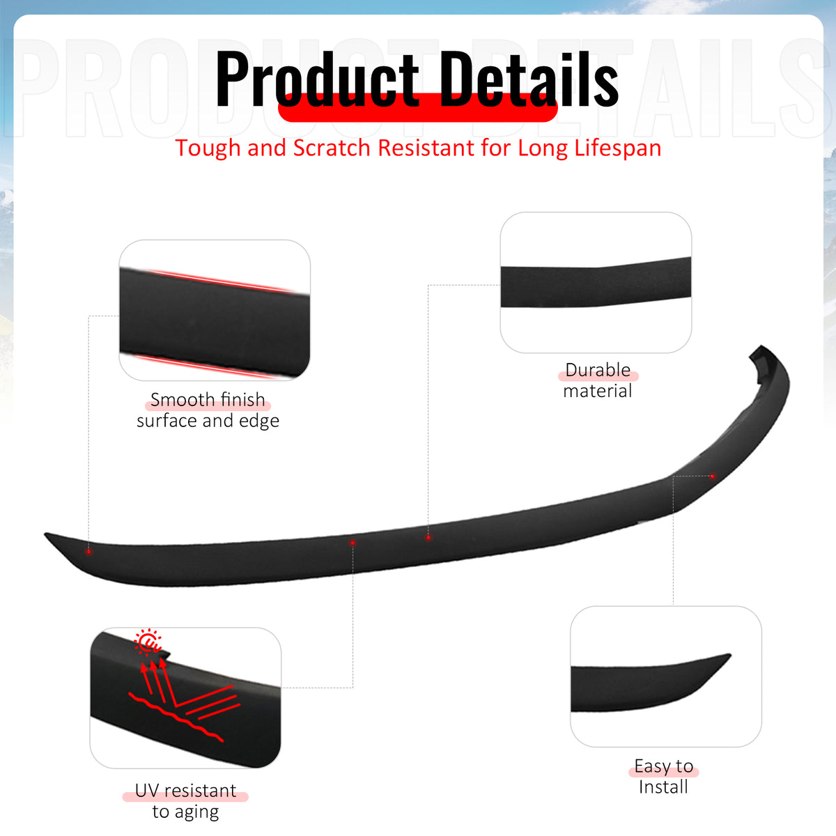 Fits 06-10 Dodge Charger OE Style Front Bumper Lip Spoiler Splitter PU Unpainted