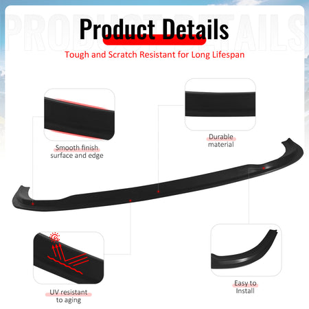 Fits 15-22 Dodge Charger SRT & Scat Pack MDA Style Front Bumper Lip PU Unpainted