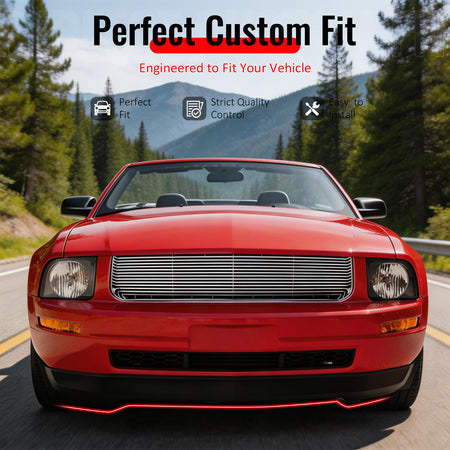 Fits 05-09 Ford Mustang V6 3C Style Front Bumper Lip Spoiler Chin PU Unpainted