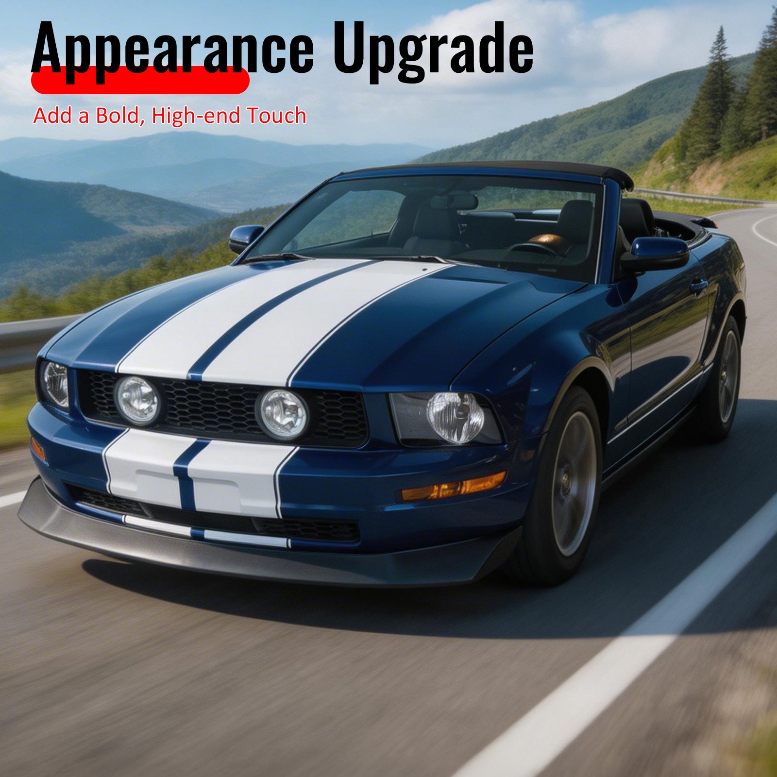 Fits 05-09 Ford Mustang V6 B2 Style Front Bumper Lip Spoiler Chin PU Unpainted