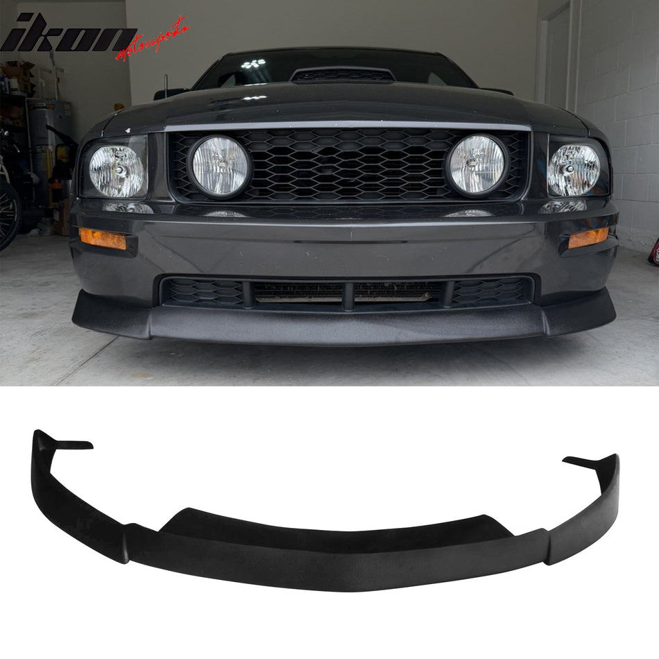 2005-2009 Ford Mustang V8 GT Front Lower Bumper Lip Air Dam Chin Spoiler Splitter CV2 Style RTS Rough Textured Surface PU Polyurethane