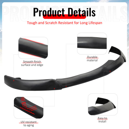 Fits 05-09 Ford Mustang V8 GT CV2 Style Front Bumper Lip Spoiler PU Unpainted