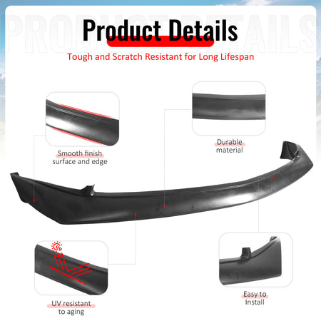 Fits 10-12 Ford Mustang V8 B2 Style Front Bumper Lip Spoiler Chin PU Unpainted