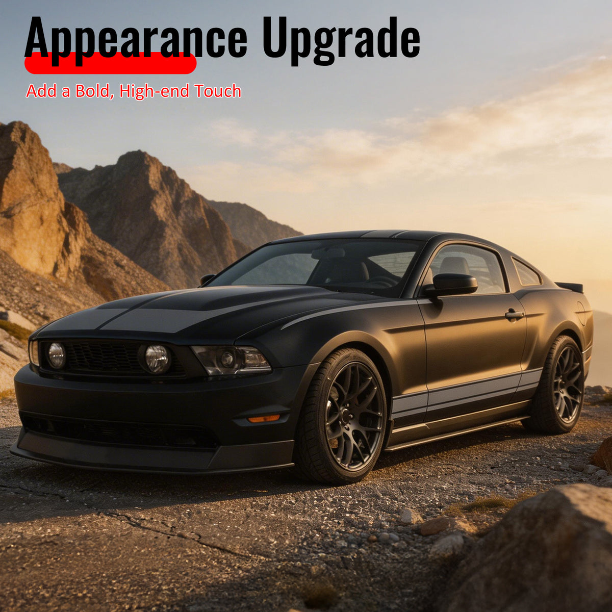 Fits 10-12 Ford Mustang V8 ST Style Front Bumper Lip Spoiler Chin PU Unpainted