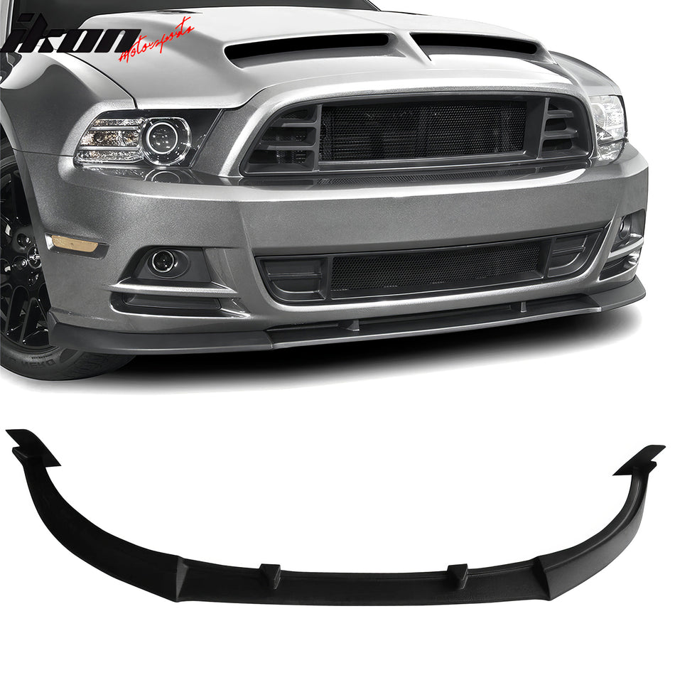 2013-2014 Ford Mustang Front Lower Bumper Lip Air Dam Chin Spoiler Splitter GT500 Style RTS Rough Textured Surface PU Polyurethane