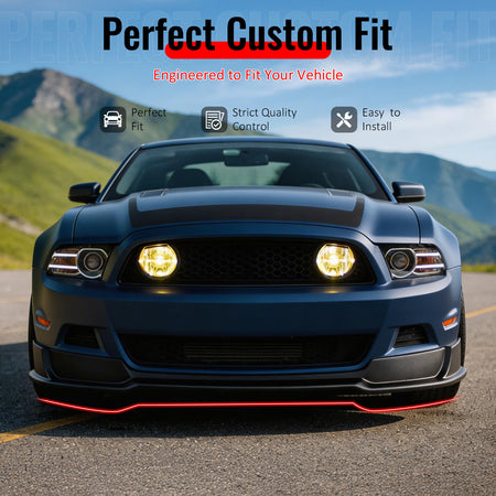 Fits 13-14 Ford Mustang V6 & GT RTR Style Front Bumper Lip Spoiler PU Unpainted
