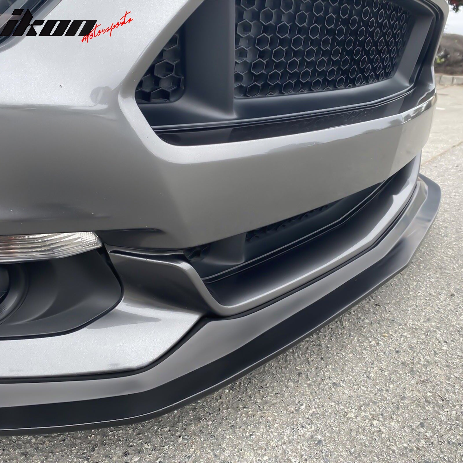 Fits 15-17 Ford Mustang MDA Style Front Bumper Lip Spoiler Unpainted Black PU
