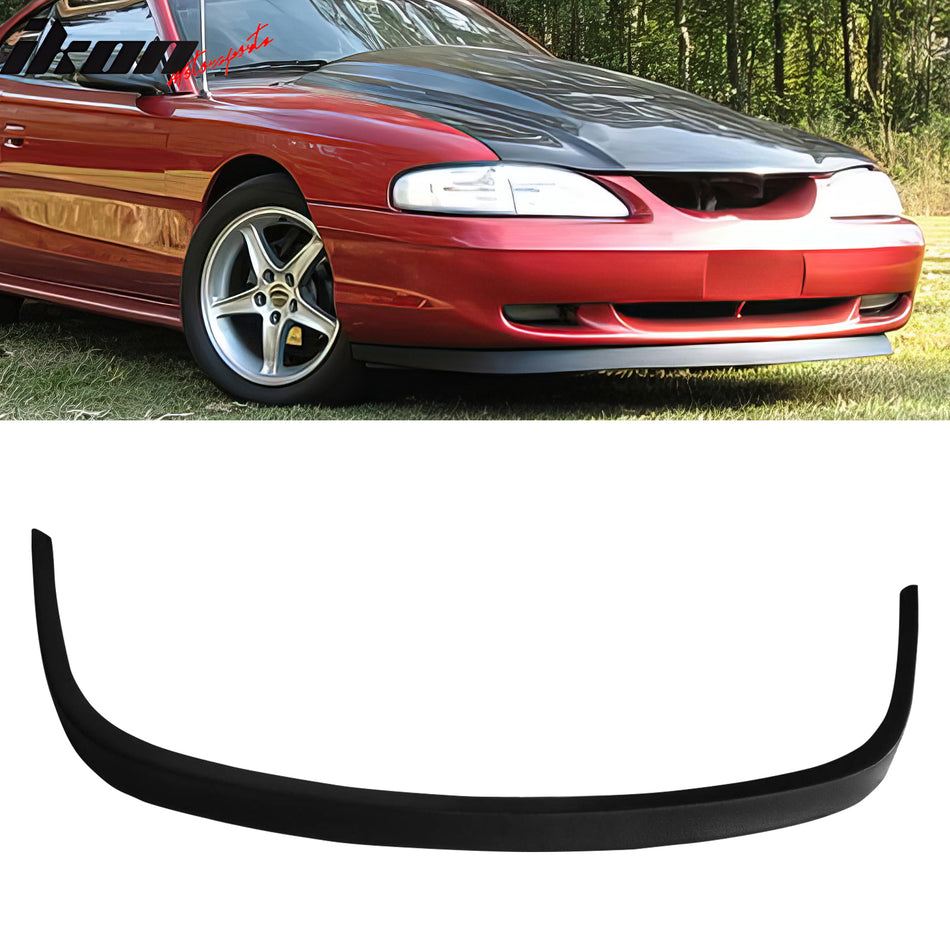 1994-1998 Ford Mustang Front Lower Bumper Lip Air Dam Chin Spoiler Splitter Mach 1 Style RTS Rough Textured Surface PU Polyurethane