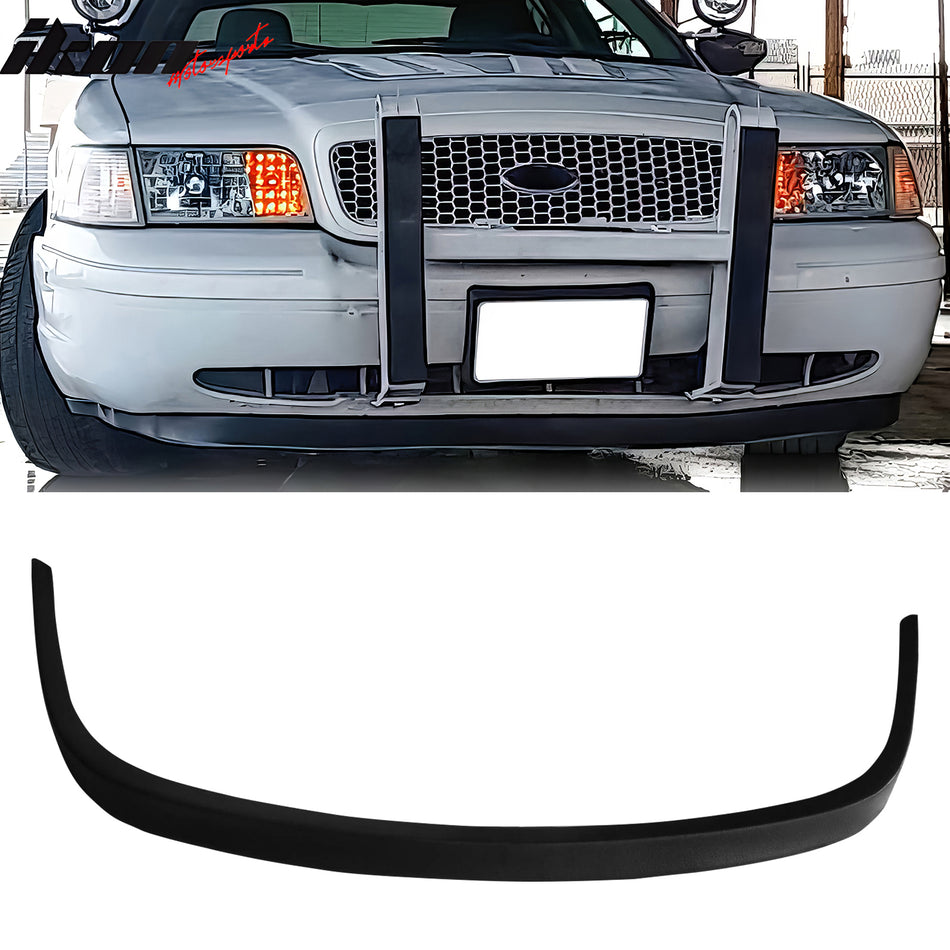 1998-2011 Ford Crown Victoria Front Lower Bumper Lip Air Dam Chin Spoiler Splitter MDA Style RTS Rough Textured Surface PU Polyurethane