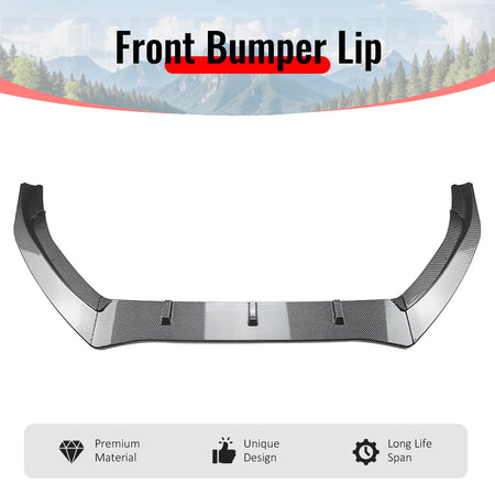 Fits 16-18 Ford Focus RS IKON Style Front Bumper Lip ABS Carbon Fiber Print 3PCS