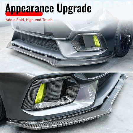 Fits 16-18 Ford Focus RS IKON Style Front Bumper Lip ABS Carbon Fiber Print 3PCS