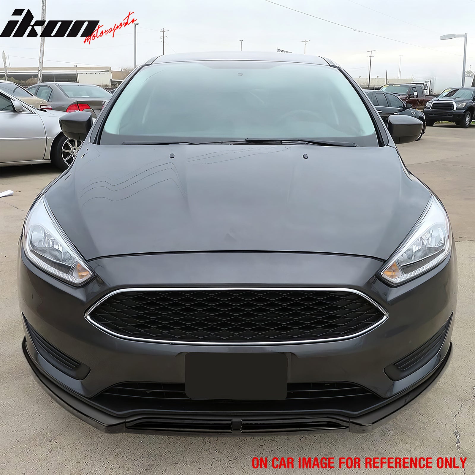 Fits 15-18 Ford Focus IKON Style Front Bumper Lip Carbon Fiber Print PP 3PCS Set