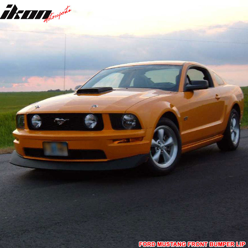 Front Bumper Lip Compatible With 2005-2009 FORD MUSTANG V8, CV Style ABS Black Front Lip Spoiler Splitter by IKON MOTORSPORTS, 2006 2007 2008