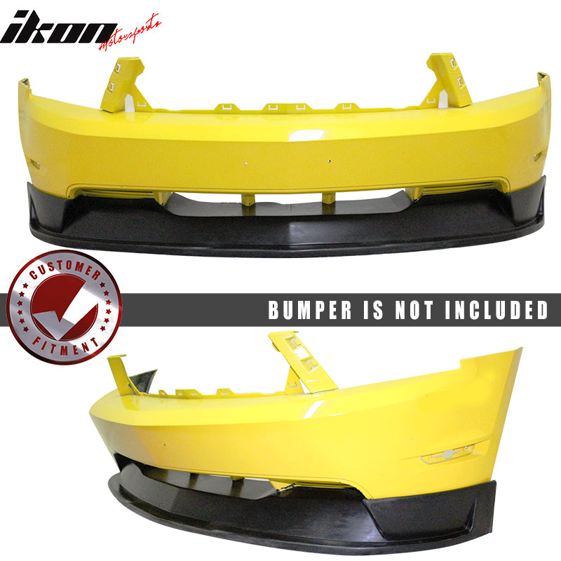 Front Bumper Lip Compatible With 2010-2012 Ford Mustang, ST Style Black PU Front Lip Finisher Under Chin Spoiler Add On by IKON MOTORSPORTS, 2011