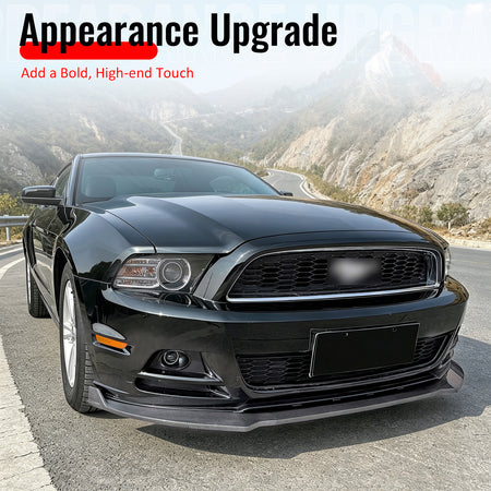 Fits 13-14 Ford Mustang V6 GT IKON Style Front Bumper Lip Carbon Fiber Print ABS