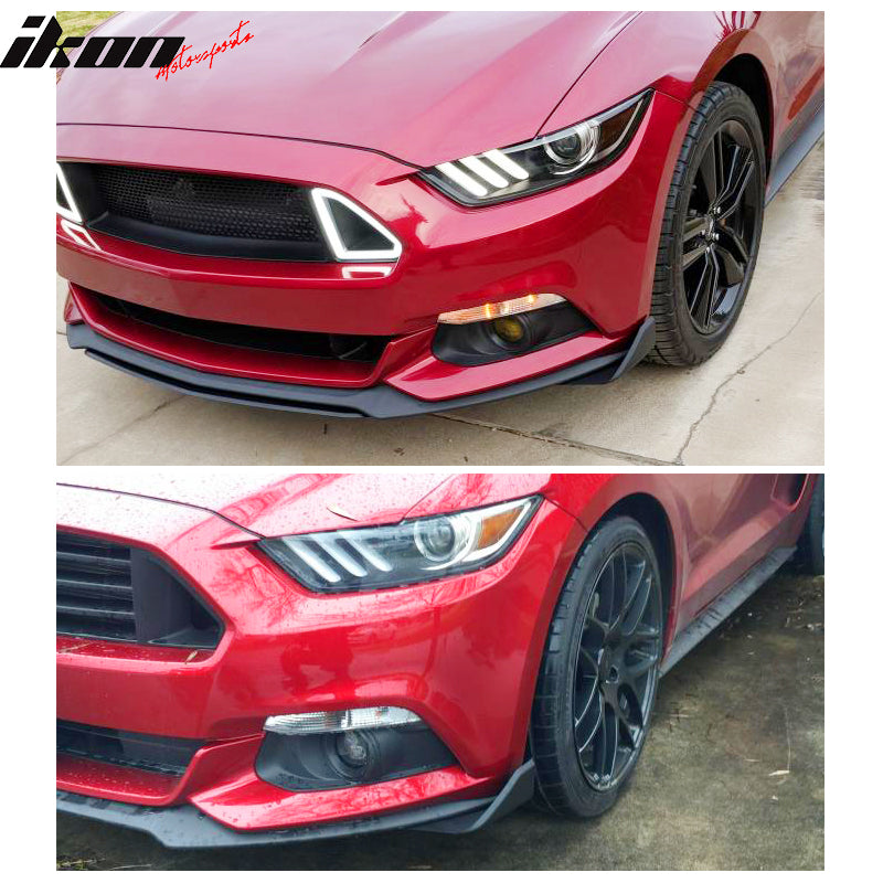 IKON MOTORSPORTS, Front Bumper Corner Winglet Splitters Compatible With ...