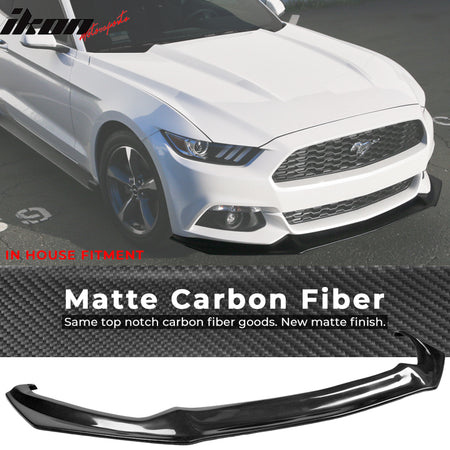 Fits 15-17 Ford Mustang Front Bumper Lip Chin Spoiler Splitter Carbon Fiber CF