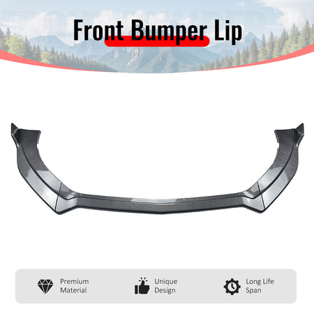 Fits 15-17 Ford Mustang Ecoboost/GT/V6 Front Bumper Lip Carbon Fiber Print 3PCS