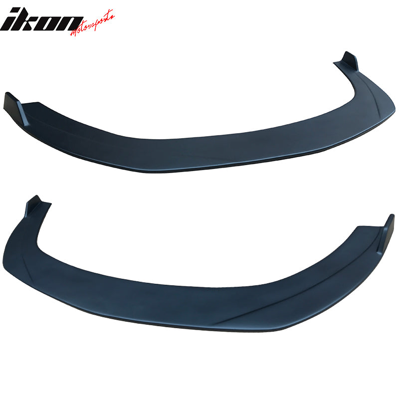 Front Bumper Lip Compatible With 2008-2012 Chevy Malibu, Black PP Front Lip Finisher Under Chin Spoiler Add On by IKON MOTORSPORTS, 2009 2010 2011