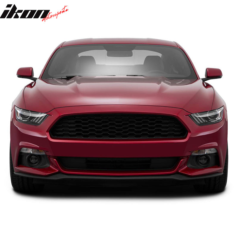 Fits 15-17 Ford Mustang Front Bumper Lip Spoiler Kit OE Style Unpainted Black PU