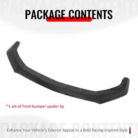 Fits 24-26 Ford Mustang S650 DH Front Bumper Lip Chin Splitter PP Gloss Black