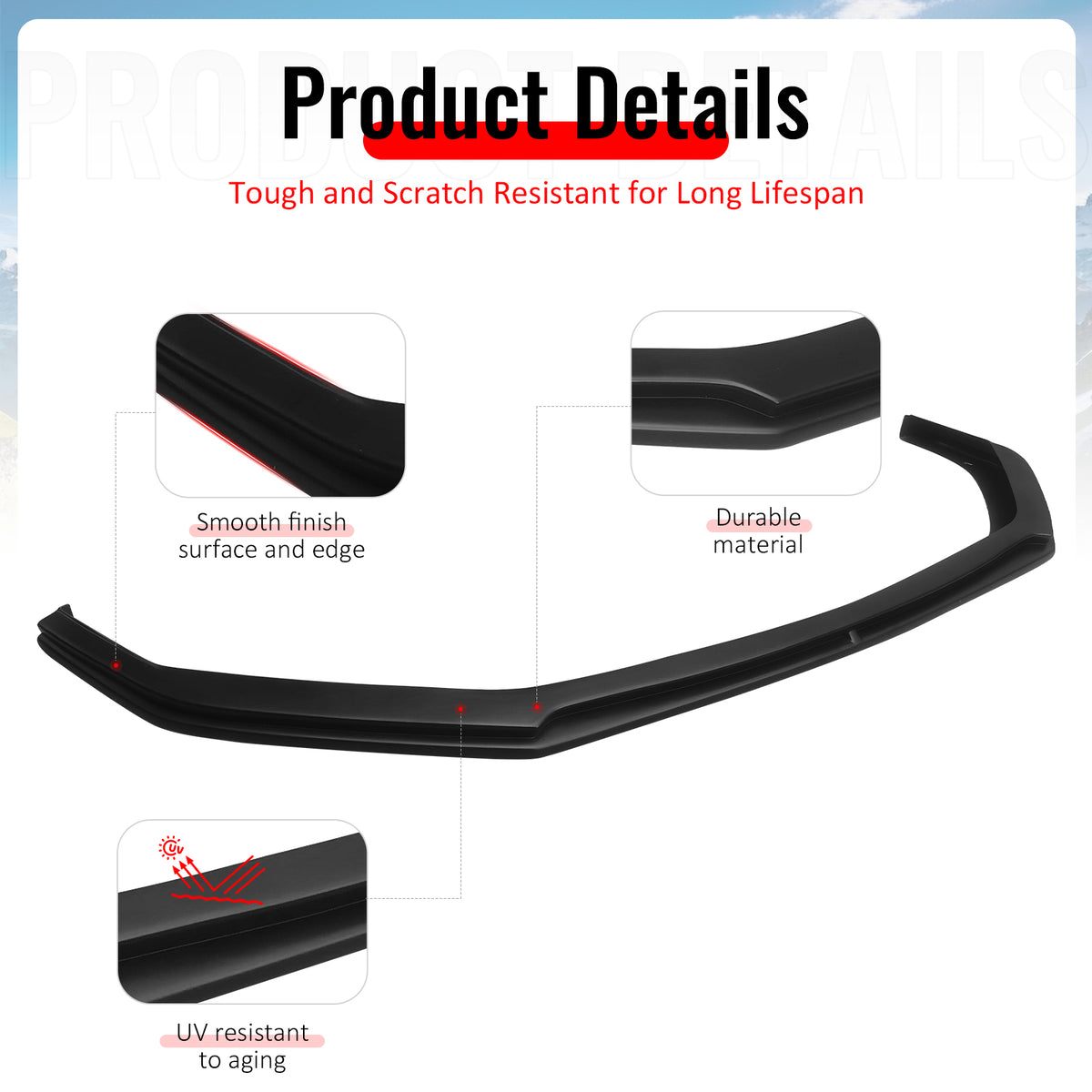 Fits 24-26 Mustang Dark Horse IKON Style Matte Black Front Bumper Lip Splitter