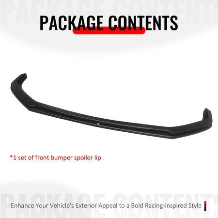 Fits 24-26 Mustang Dark Horse IKON Style Matte Black Front Bumper Lip Splitter