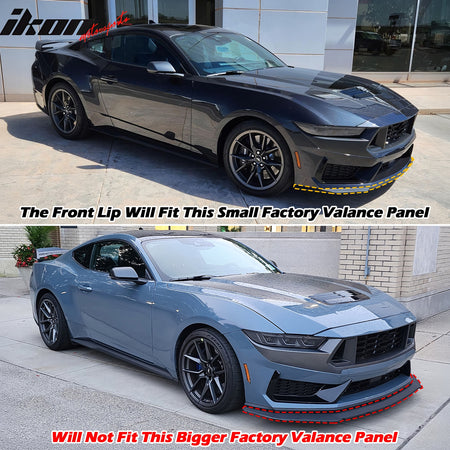 Fits 24-26 Mustang Dark Horse IKON Style Matte Black Front Bumper Lip Splitter