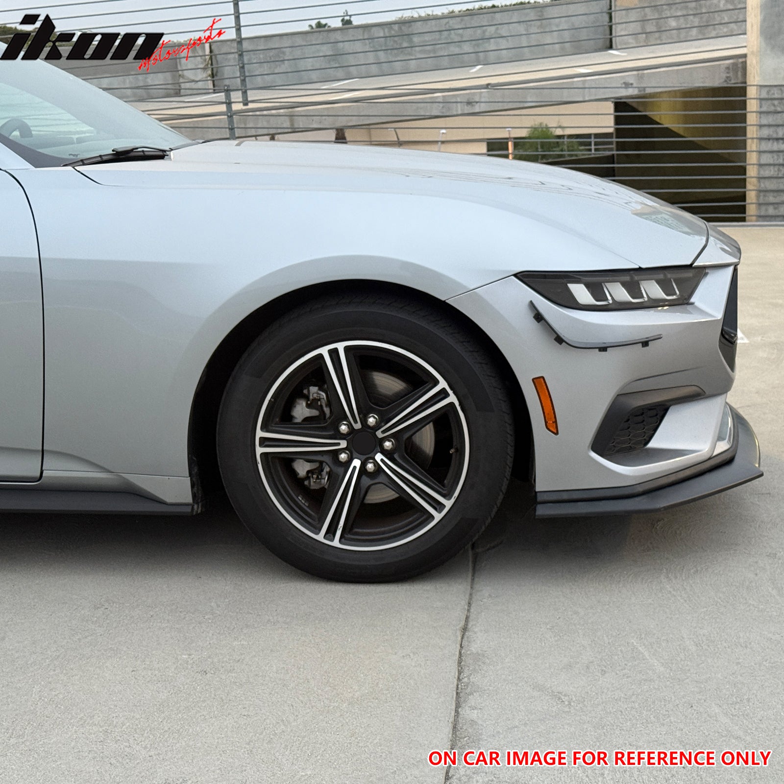 Fits 24-26 Ford Mustang Ecoboost & GT Gloss Black Front Lip Dark Horse Style ABS