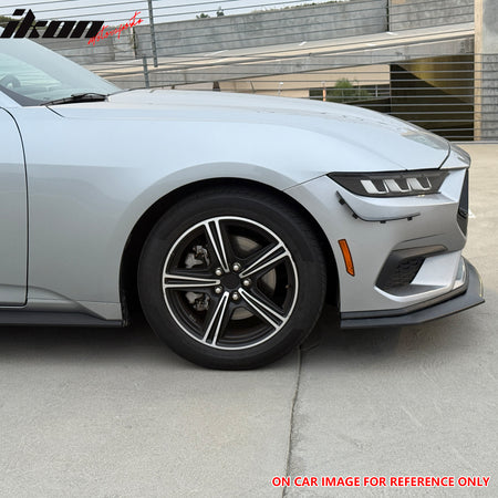Fits 24-26 Ford Mustang Ecoboost & GT Gloss Black Front Lip Dark Horse Style ABS