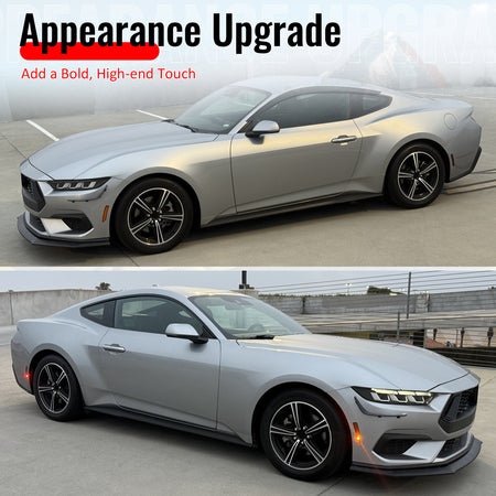 Fits 24-26 Ford Mustang Ecoboost & GT Matte Black Front Lip Dark Horse Style ABS