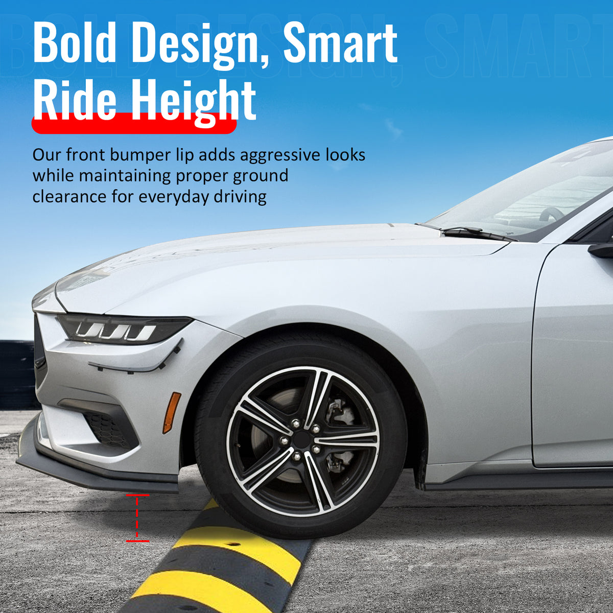 Fits 24-26 Ford Mustang Ecoboost & GT Matte Black Front Lip Dark Horse Style ABS