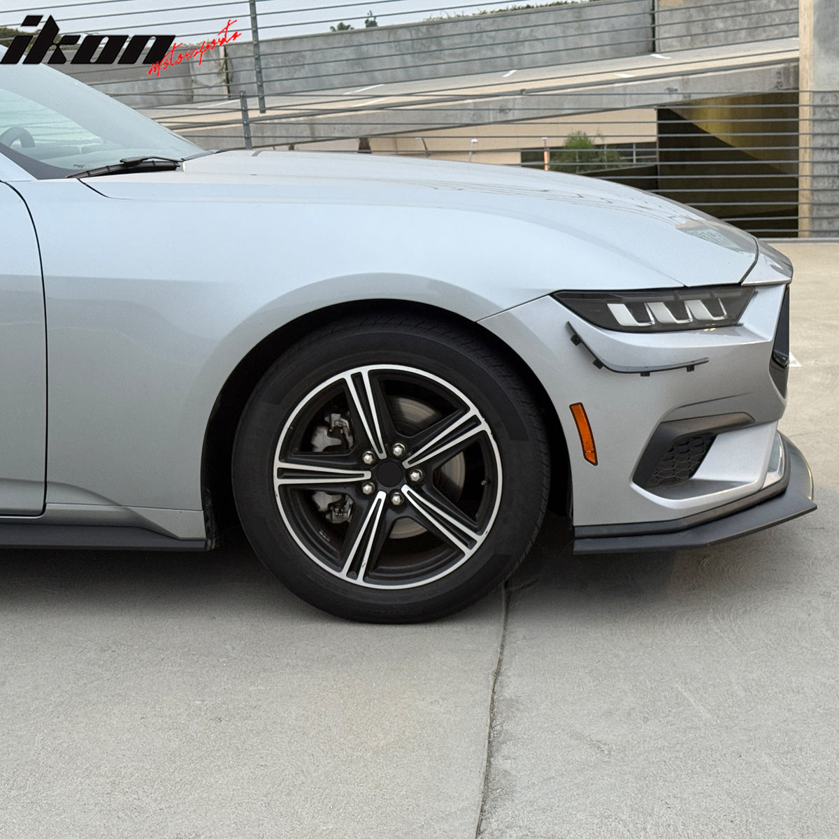 Fits 24-26 Ford Mustang Ecoboost & GT Matte Black Front Lip Dark Horse Style ABS