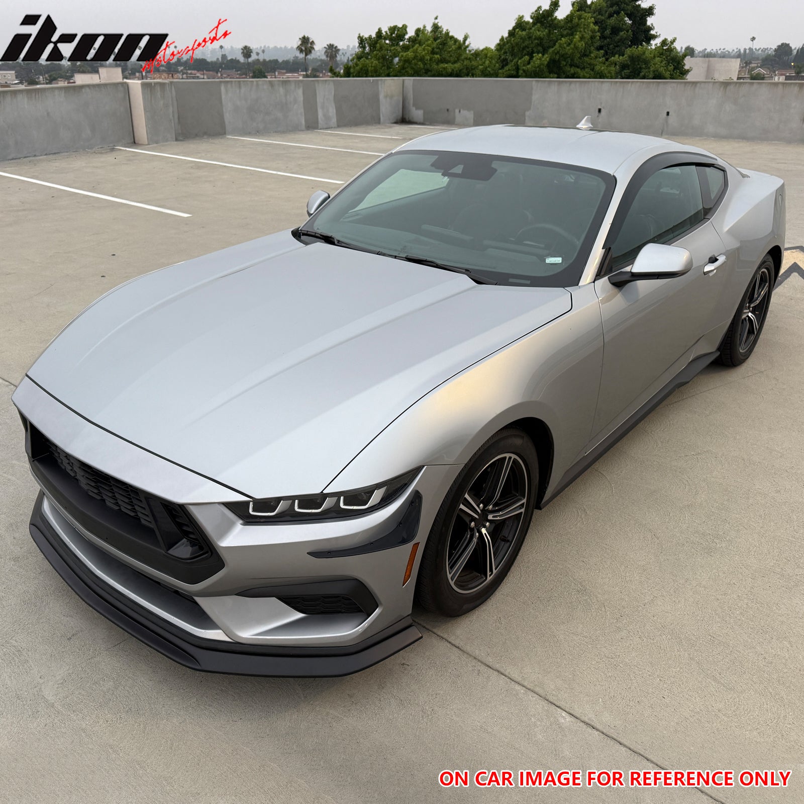 Fits 24-26 Ford Mustang Ecoboost& GT IKON Style Front Bumper Lip Gloss Black ABS