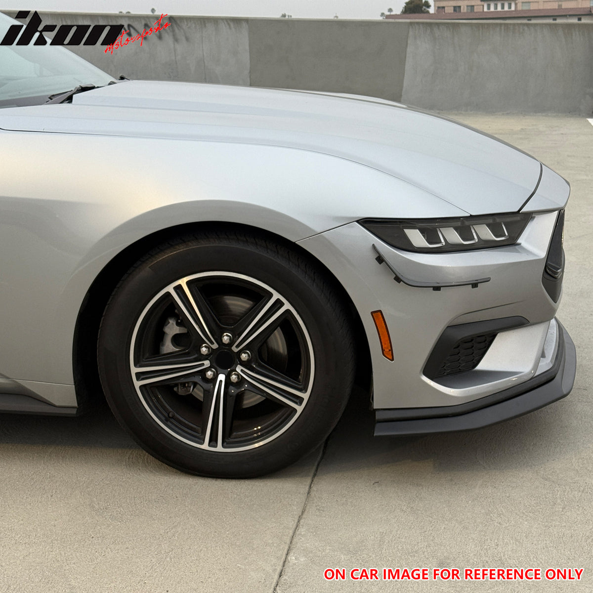 Fits 24-26 Ford Mustang Ecoboost& GT IKON Style Front Bumper Lip Gloss Black ABS