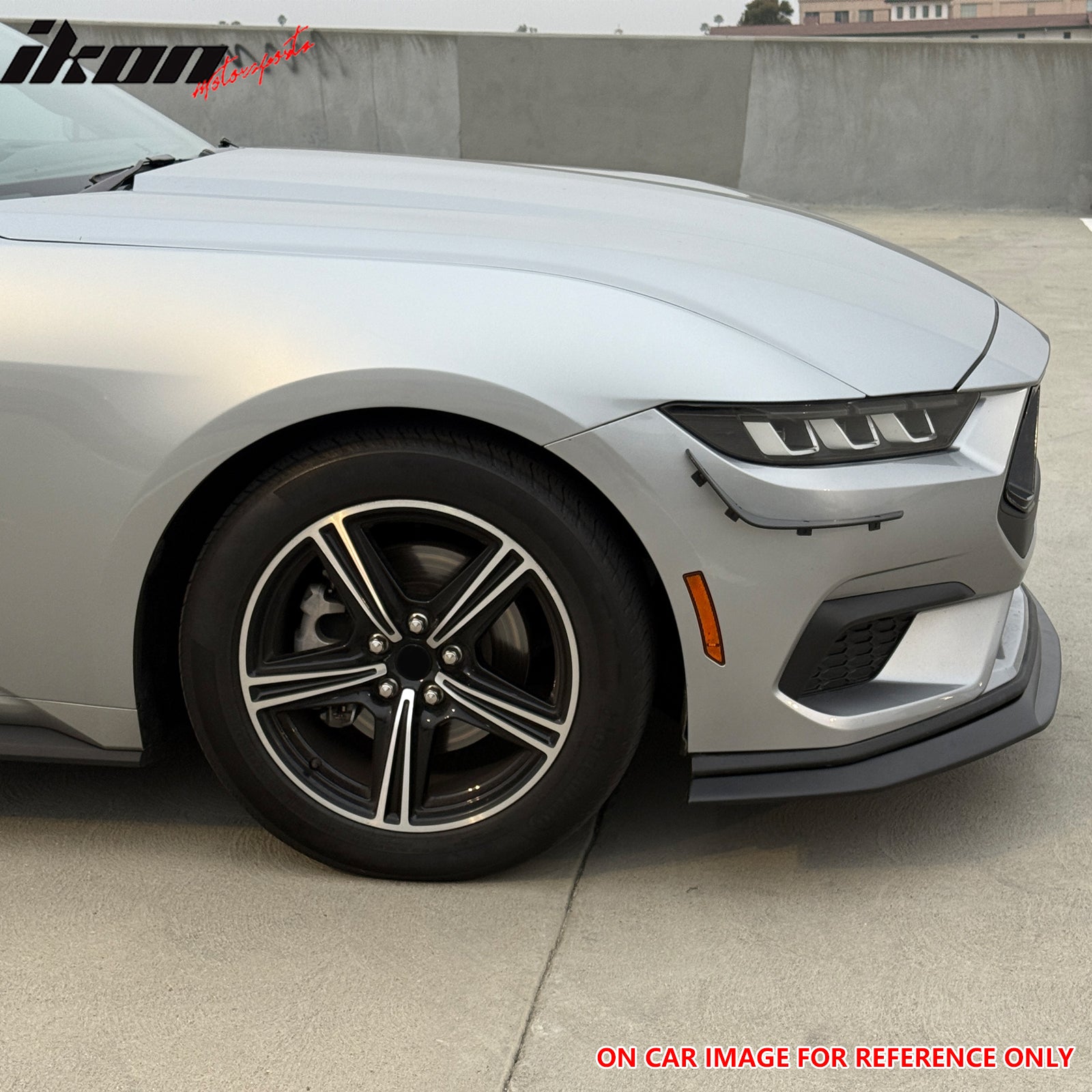 Fits 24-26 Ford Mustang Ecoboost& GT IKON Style Front Bumper Lip Gloss Black ABS