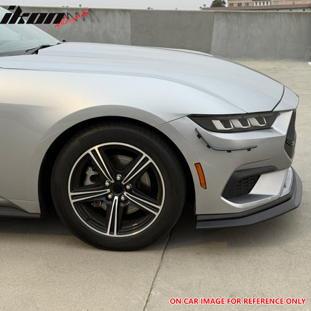 Fits 24-26 Ford Mustang Ecoboost& GT IKON Style Front Bumper Lip Gloss Black ABS