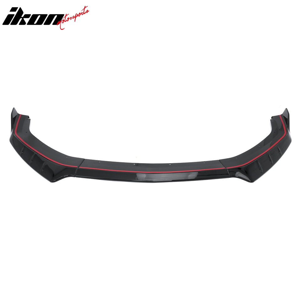 2024-2026 Ford Mustang EcoBoost GT IKON Style Front Bumper Lip Gloss Black ABS