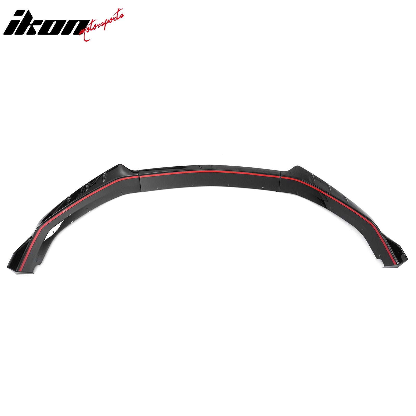 Fits 24-26 Ford Mustang IKON Style Front Bumper Lip Gloss Black Lower Splitter