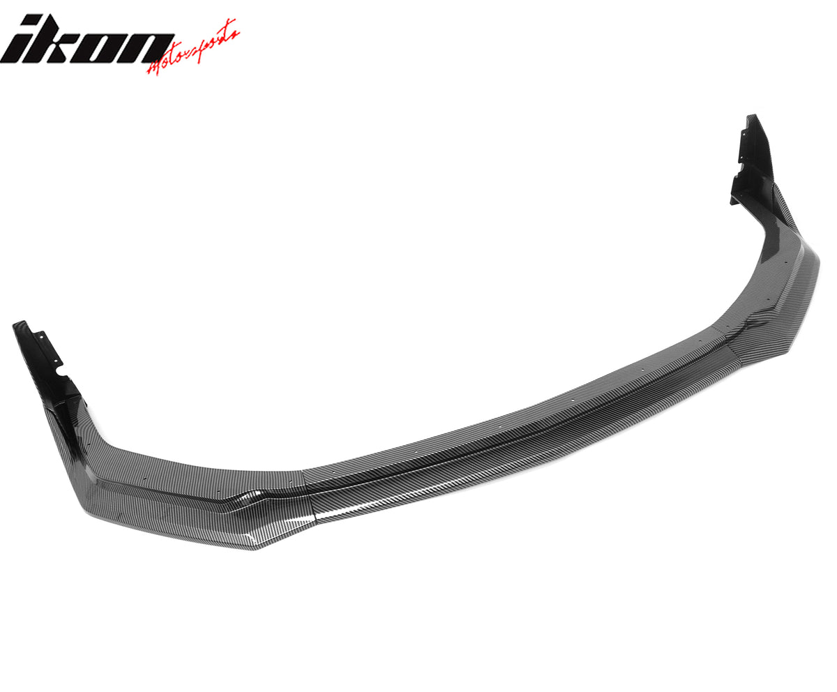 Fits 24-26 Ford Mustang Front Bumper Lip 5PC Spoiler Carbon Fiber Print Splitter