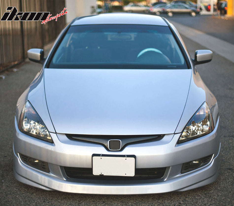 Front Bumper Lip Compatible With 2003-2005 Honda Accord, HF-P Style PU Front Lip Spoiler Splitter by IKON MOTORSPORTS, 2004