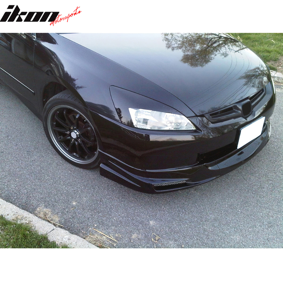 Fits 03-05 Honda Accord Sedan Mugen Style Front Bumper Lip PU Unpainted 3PCS