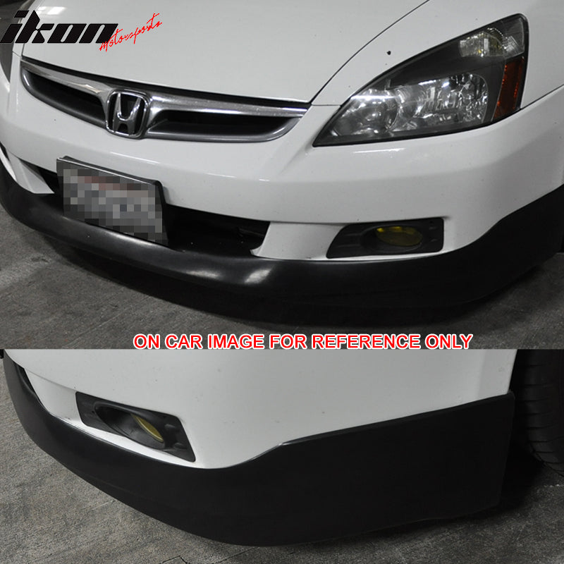 Pre-Painted Front Bumper Lip Compatible With 2006-2007 Honda Accord, HF-P style Nighthawk Black Pearl #B92P PU Front Lip Finisher Under Chin Spoiler Add On other color available by IKON MOTORSPORTS