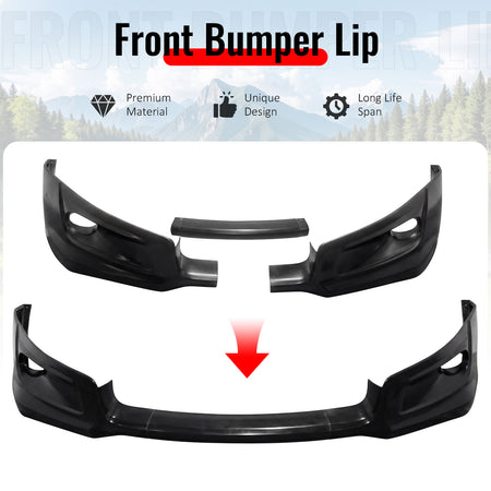 For 08-12 Honda Accord 2DR HF-P Style PU Front Bumper Lip Chin Spoiler Unpainted
