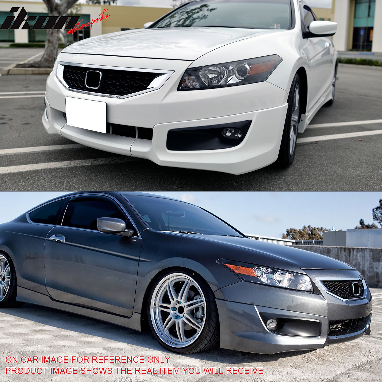 For 08-12 Honda Accord 2DR HF-P Style PU Front Bumper Lip Chin Spoiler Unpainted