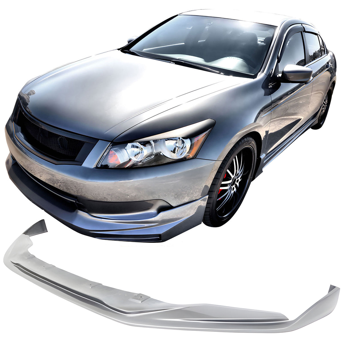 Fits 08-10 Honda Accord Mugen Type Front Bumper Lip Spoiler PU