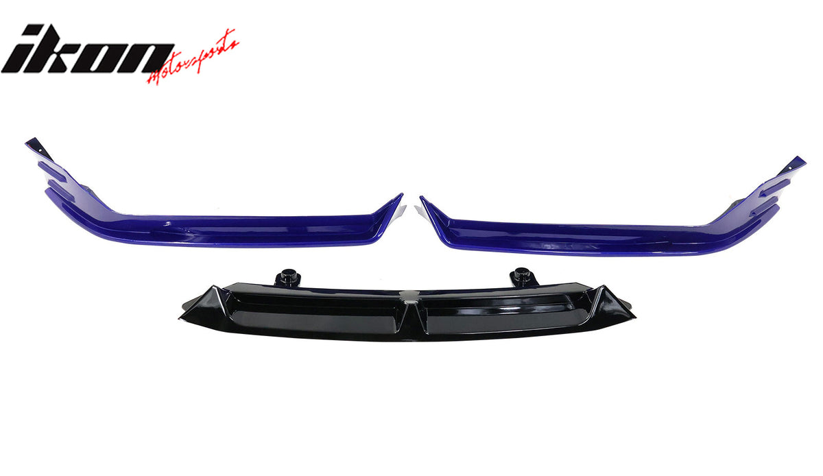 Fits 21-22 Honda Accord 3PC Front Bumper Lip Spoiler Still Night Pearl & Black