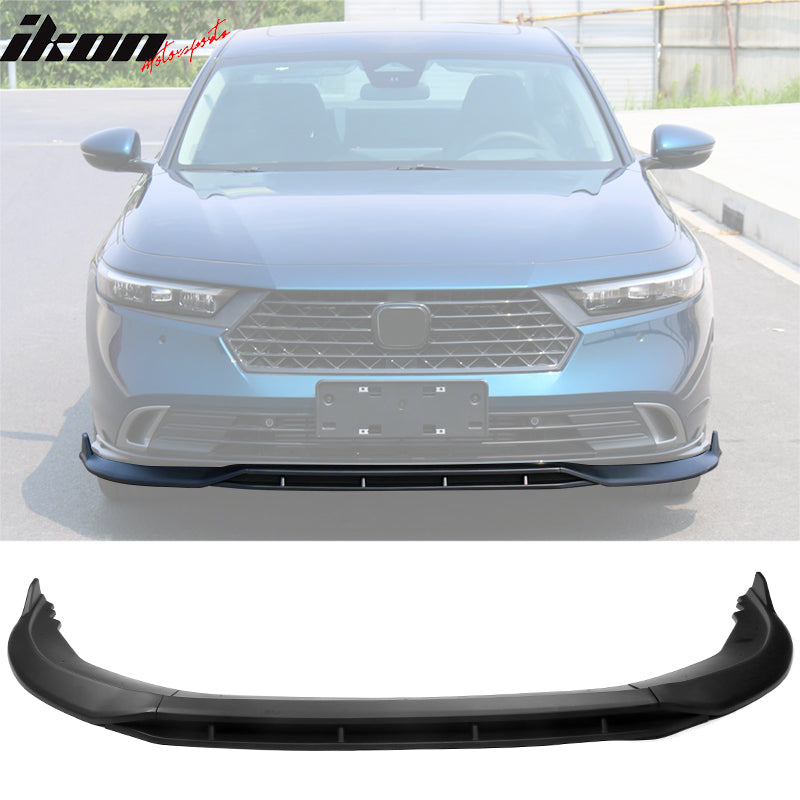 IKON MOTORSPRTS, Front Bumper Lip Compatible With 2023-2024 Honda Accord 11th Generation, V1 Style 4PC Chin Spoiler Splitter